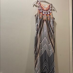 HD Paris - Anthropologie -Chic Multicolor Patterned Midi Dress - 100% silk - 10